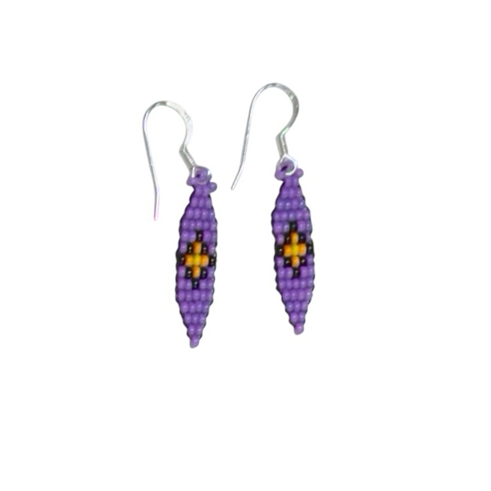 UNBRANDED HANDMADE Colorful BEADED Feather Earrings